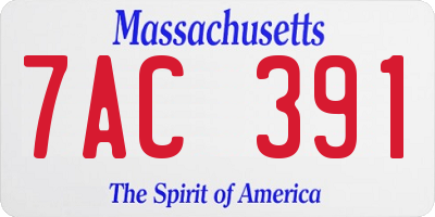 MA license plate 7AC391
