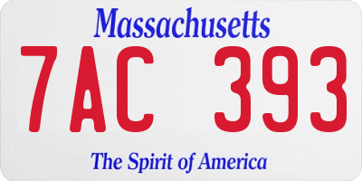 MA license plate 7AC393