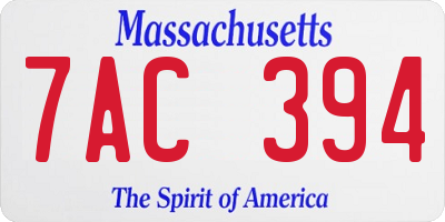 MA license plate 7AC394