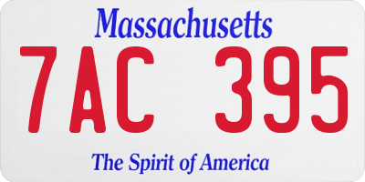 MA license plate 7AC395
