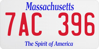MA license plate 7AC396
