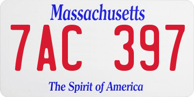 MA license plate 7AC397