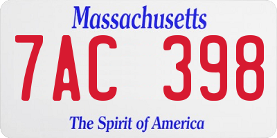 MA license plate 7AC398