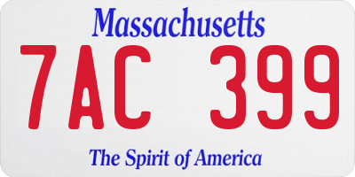 MA license plate 7AC399