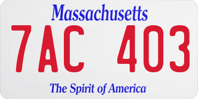 MA license plate 7AC403