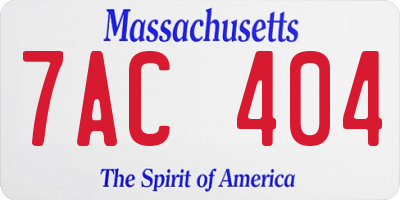 MA license plate 7AC404