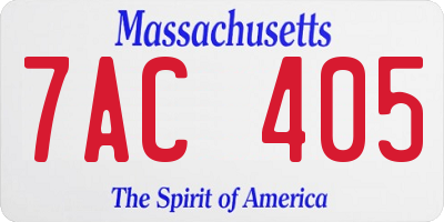 MA license plate 7AC405