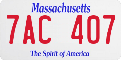 MA license plate 7AC407