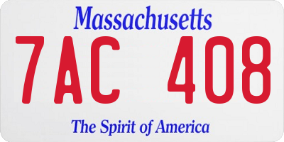 MA license plate 7AC408