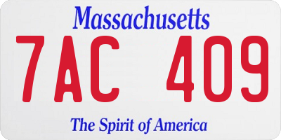 MA license plate 7AC409