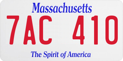 MA license plate 7AC410