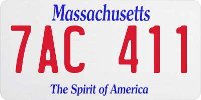 MA license plate 7AC411