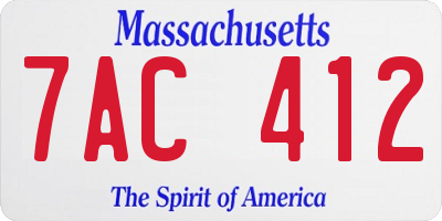 MA license plate 7AC412