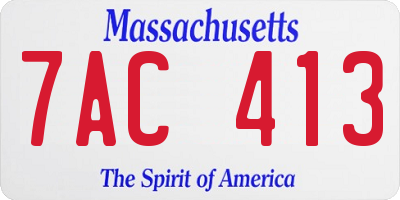 MA license plate 7AC413