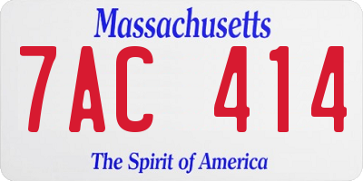 MA license plate 7AC414