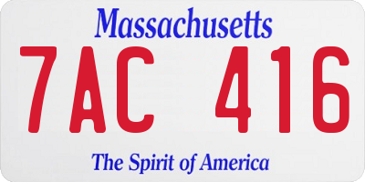 MA license plate 7AC416