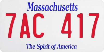 MA license plate 7AC417