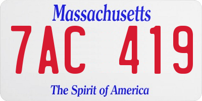 MA license plate 7AC419