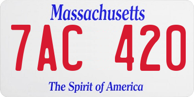 MA license plate 7AC420