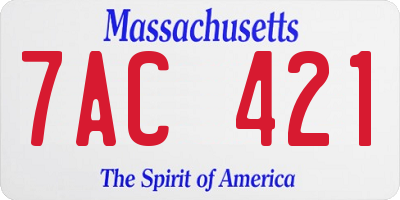 MA license plate 7AC421