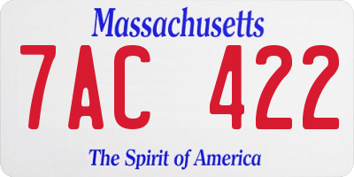 MA license plate 7AC422