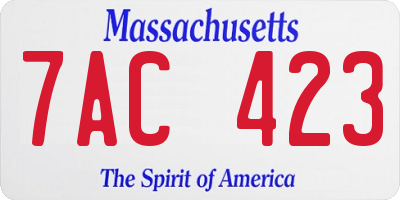 MA license plate 7AC423