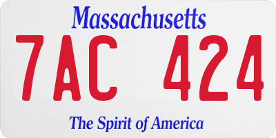 MA license plate 7AC424
