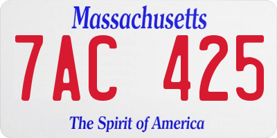MA license plate 7AC425