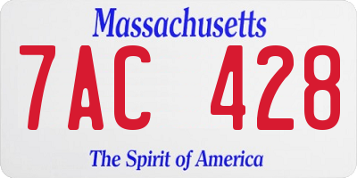 MA license plate 7AC428