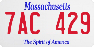 MA license plate 7AC429