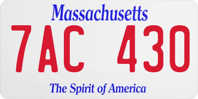 MA license plate 7AC430
