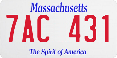 MA license plate 7AC431