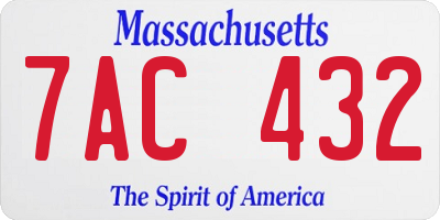 MA license plate 7AC432