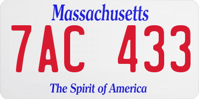 MA license plate 7AC433