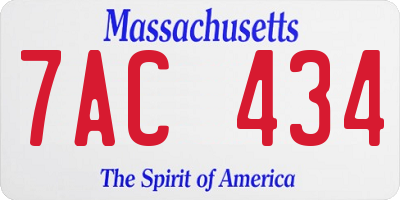 MA license plate 7AC434
