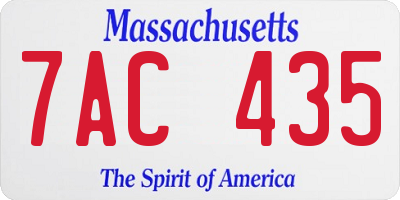 MA license plate 7AC435