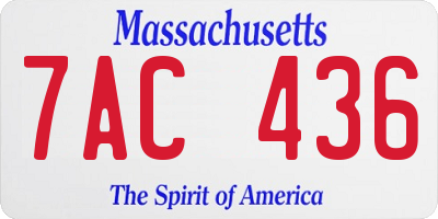 MA license plate 7AC436