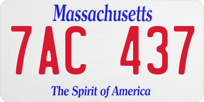 MA license plate 7AC437