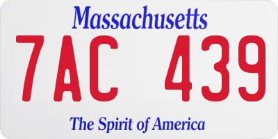 MA license plate 7AC439