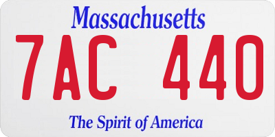 MA license plate 7AC440