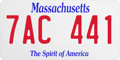 MA license plate 7AC441