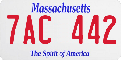 MA license plate 7AC442