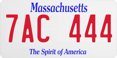 MA license plate 7AC444