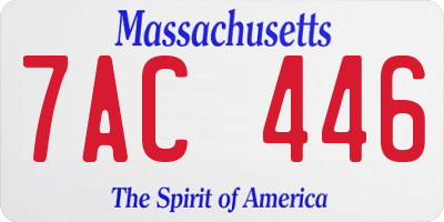 MA license plate 7AC446