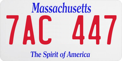 MA license plate 7AC447