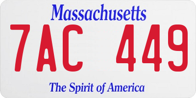 MA license plate 7AC449