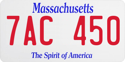 MA license plate 7AC450