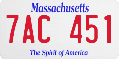 MA license plate 7AC451