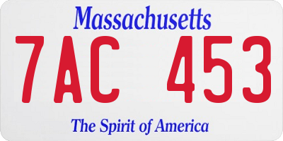 MA license plate 7AC453