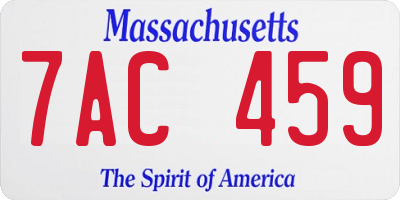 MA license plate 7AC459